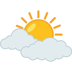 Sun and Cloud Vector