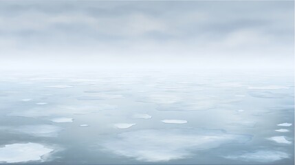 Obraz premium Frozen expanse under hazy sky reflection
