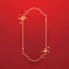 Happy Chinese new year 2026. Chinese new year banner for show product. Greeting card. China frame with lantern on red background.