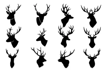 Fototapete Rund deer head silhouette © Umme