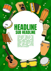 Music Festival Poster with Various Instrument