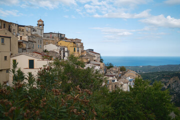 Clouds And Blue Sky Over The Small Town In Italy