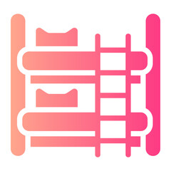 bunk bed Gradient icon