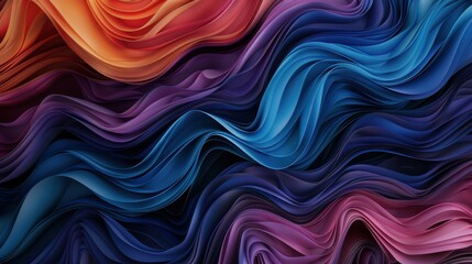 Obraz premium An abstract representation of flowing fabric waves in vibrant colors, showcasing the beauty of texture and movement in a stunning visual composition of art and design.
