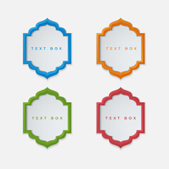 Four color options for Islamic text box
