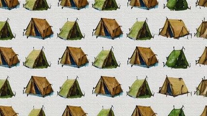 Fototapeta premium seamless watercolor pattern with tents
