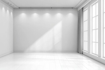 Fototapeta premium Radiant Architecture and Interior Design Mastery Creating an Airy, Sunny Atmosphere with Spotlights