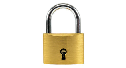 Isolated Brass Padlock