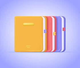 Stack of colorful books for education and reading, graduation and knowledge concept in 3d vector illustration. Isolated vector icon.