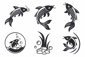 set of vector fish