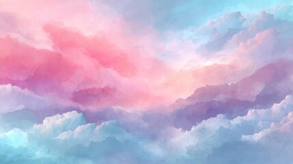 Colorful pastel clouds blend together creating a dreamy abstract background.