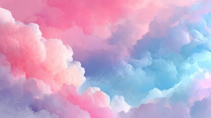 Abstract dreamy clouds background in pastel colors pink blue and purple.