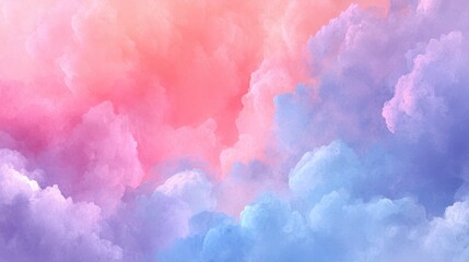 Abstract colorful clouds background with pink purple and blue pastel colors.