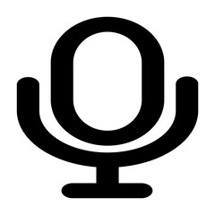 Vector microphone icon in line and minimalist style. Designed for user interfaces, music applications. This SVG icon is fully scalable. A perfect addition to modern digital audio environments.