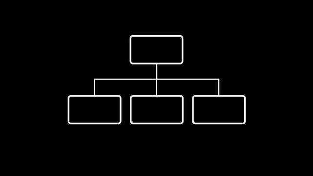 Animated Blank Square Box White Line Icon on Transparent Background &ndash; Minimal 4K Motion Graphic.
