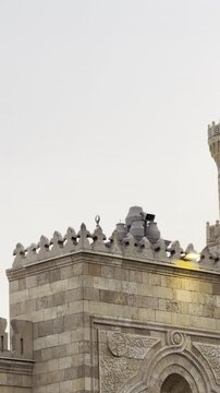 the exterior view of al azhar mosque in cairo, egypt
