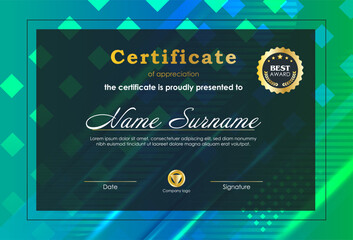 Certificate Of Achievement Award Template Design.