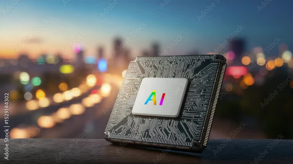 Poster an ai chip with the letters 