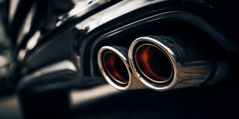 close-up on a car exhaust