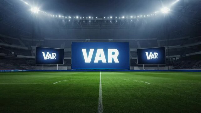 VAR monitor on the pitch.