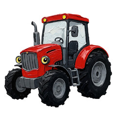 Obraz premium red tractor isolated on white