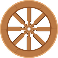 Obraz premium Classic Wooden Cart Wheel Illustration