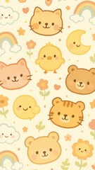 Cute whimsical animal pattern