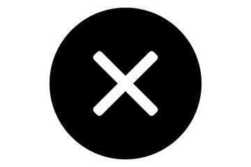 Obraz premium Black and white cancel icon