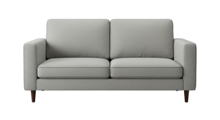 Isolated Gray Two-Seater Sofa