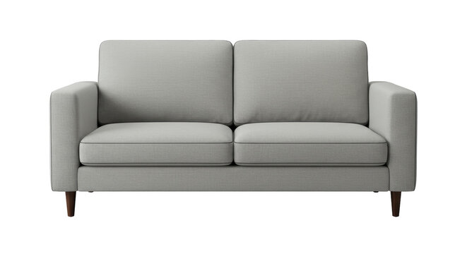 Isolated Gray Two-Seater Sofa