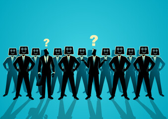 AI Replacement in Workforce, conceptual illustration of human identity and automation