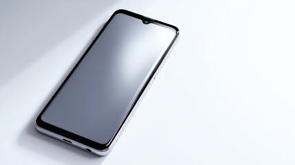 Smartphone with blank screen isolated on white background