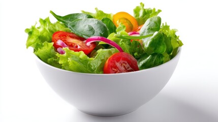 Healthy salad bowl isolated on white background