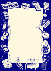 Music Background Design in Monochrome Retro Style