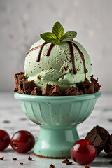 A scoop of creamy pistachio ice cream