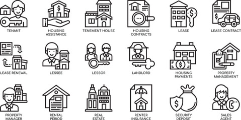 Real Estate Icons Comprehensive Guide to Housing, Leases, and Property Management