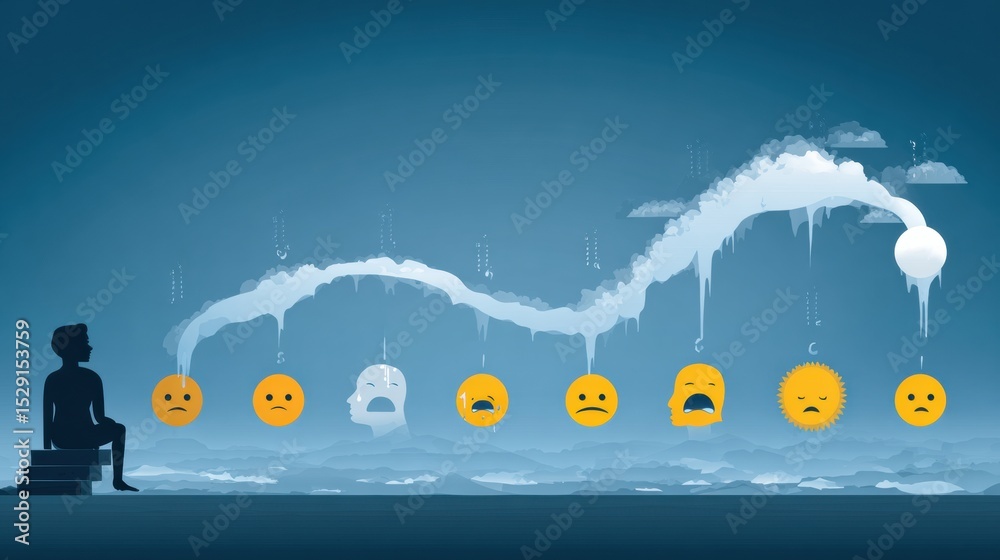 Aufkleber Exploring the Cycle of PTSD Through Emotional and Mental Stages in a Visually Engaging Infographic Format