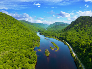 landscape with river and mountains