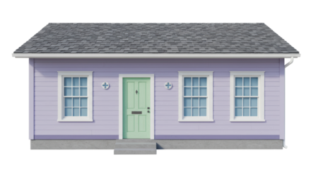 Isolated Small House with Purple Siding