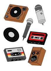 Set Illustration Of Music Instrument