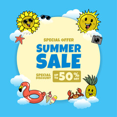 Summer Sale Background Design Concept Template