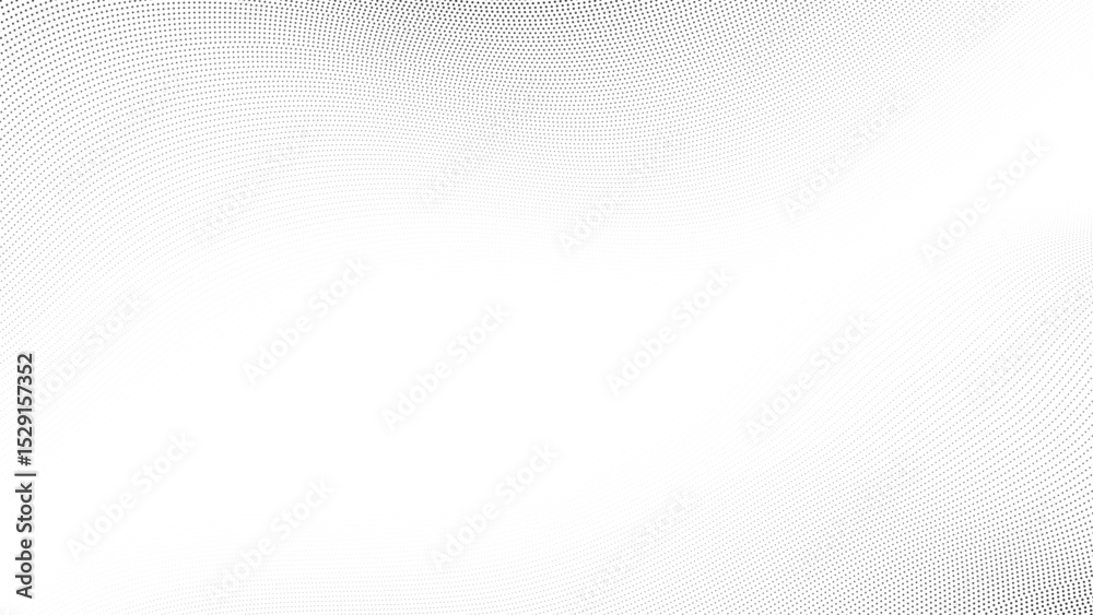 Aufkleber Wavy dotted gradient halftone background with abstract pattern, minimal white texture, modern and calm design