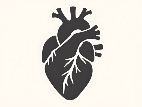 Anatomical Heart Silhouette Artwork for Medical Design