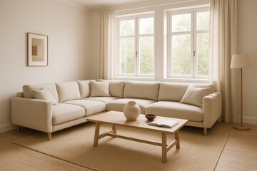 Elegant scandinavian living room interior design inspiration