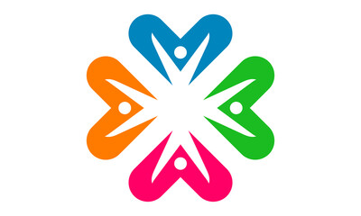 abstract human care insurance logo vector