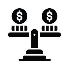 A glyph style icon showing financial stability