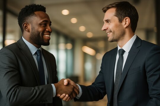 Businessmen handshake professional agreement