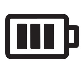 Battery Icon &ndash; Black Outline Symbol Showing Medium Battery Level for Power, Energy, Tech, Charging, UI Design, or Mobile Apps.