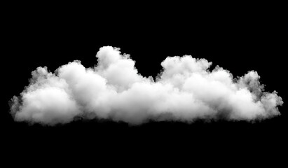 Fluffy White Cloud Against Black Background