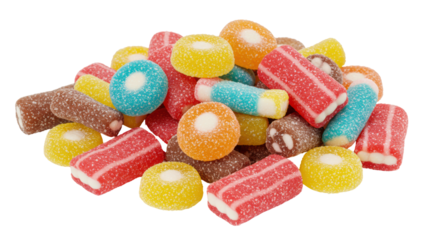 Isolated Colorful Gummy Candies